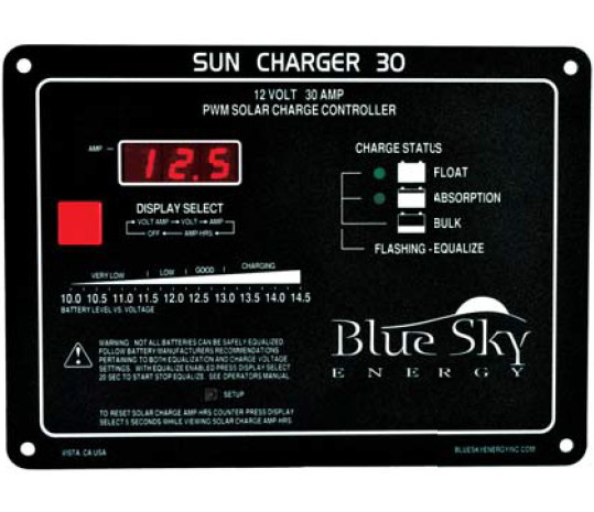 Blue Sky SC30 PWM charge controller with LVD and l