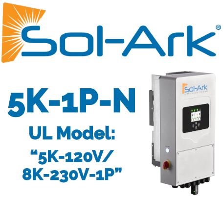 Hybrid, Sol-Ark, 5000W, 48V, (Single Phase Only) 1