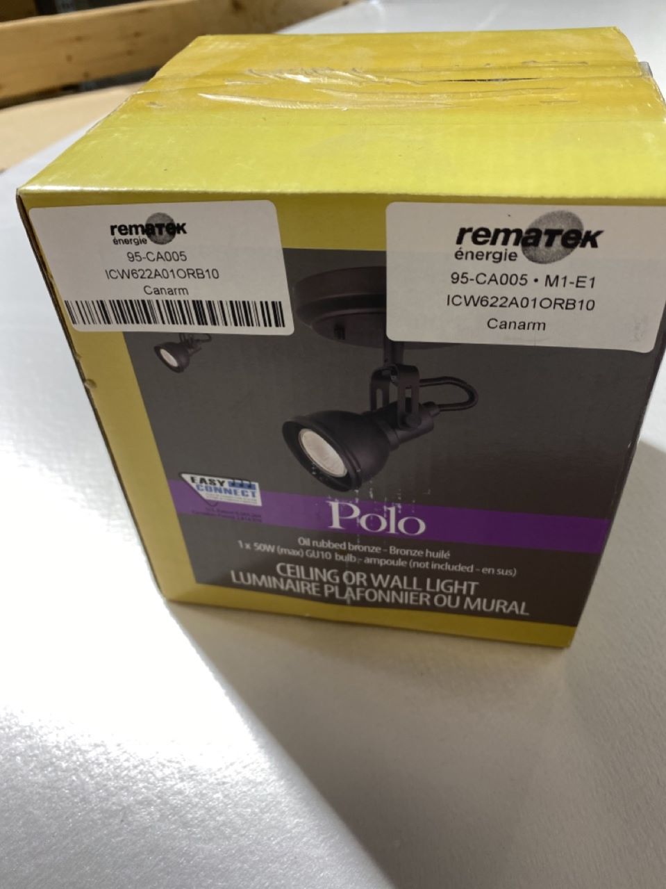 POLO, 1 Lt Ceiling/Wall, 50W GU10, Easy Connect In